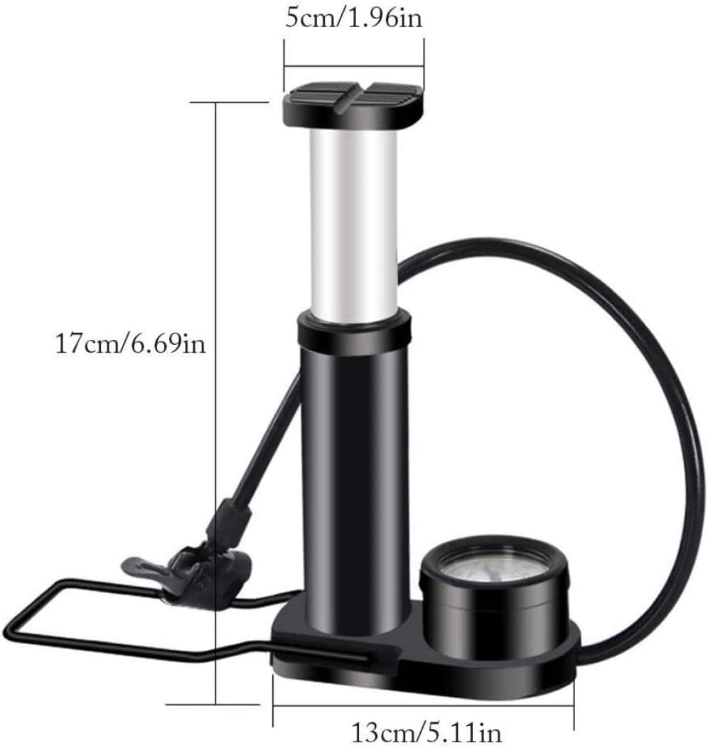 qiuqiu Bike Pump, Portable Mini Bicycle Pump, Pedal Bicycle Tire Inflator with Pressure Gauge, Ergonomic Bike Floor Pump for Bicycle, Bicycle Accessories