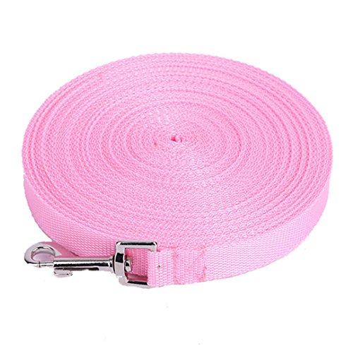 xzbailisha Pet Dog Leash Long Obedience Recall Training Lead 6/15/20/30/50/126ft Pink 20ft