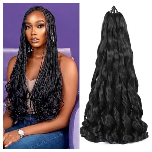 Pre Stretched Braiding Hair 22 Inch Bouncy French Curly Braiding Hair Loose Wavy Crochet Braids Hair for Black Women (7 Packs, 1B#)