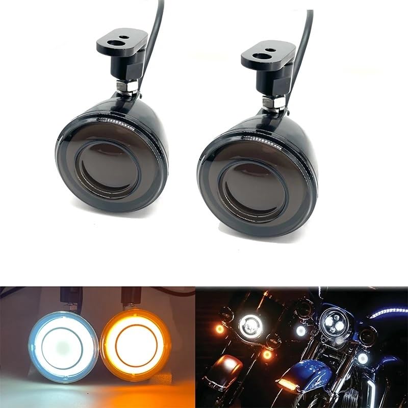 Faro Posteriore Stop Running Luci di direzione anteriori per motociclette, lampadina ambra, lampada segnalazione a LED per Dyna Per Softail Fat Bob Per Sportster 883 1200