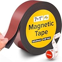 Flexibler Magnetstreifen – 2,5 cm x 1,8 m Magnetband mit starkem, selbstklebendem TESA – tolle Bastelmagnete für DIY-Projekte und Fotos – selbstklebende magnetische Blätter