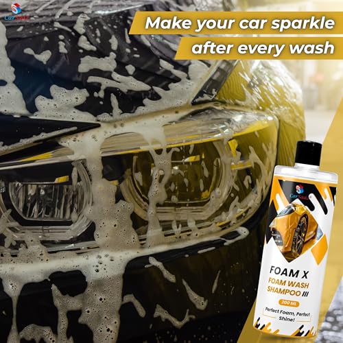 Image of CAR SAAZ Foam X Car & Bike Wash Liquid 200ml | Premium High-Foaming Shampoo | Snow Foam Wash Shampoo for Ultimate Clean & Shine | pH Neutral, Thick Suds, Highly Effective
