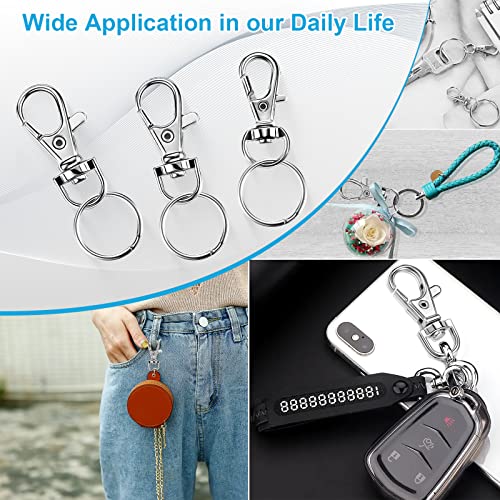 Keychain Key Chain Rings Clips Swivel Bulk, Yhyz Swivel Lanyard Snap Hooks (Lobster Claw Clasp) With Rings, For Keychain Crafts Resin Projects, Lanyard, Bag, Purse,Tag (S+M+L, 20 Sets) #TOP6