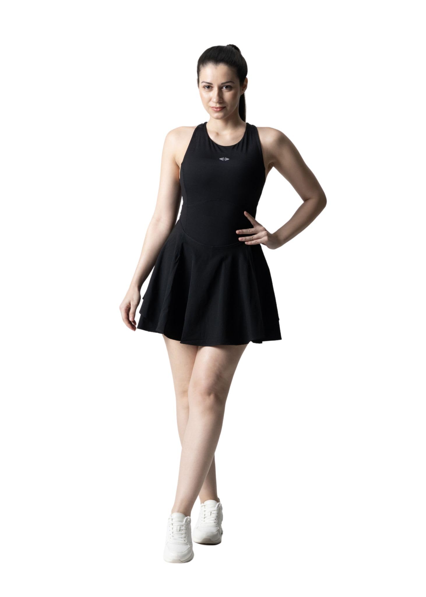 strch Nylon Womens Tennis Dress | Black | XL-picture-0