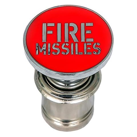 Fire Missiles Button Car Cigarette Lighter Replacement 12V Accessory Push Button Fits Most Automotive Vehicles (Red) Cover