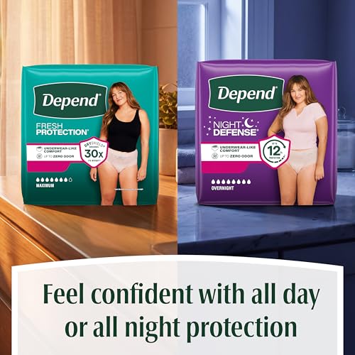 Depend Night Defense Adult Diapers for Women, Large, 14 Count - image 9