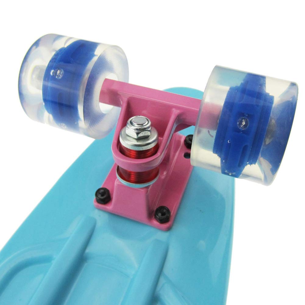 Planches à roulettes Complètes Mini Skateboard Cruiser avec LED Allument des Roues Clignotantes pour Enfants Garçons Filles
