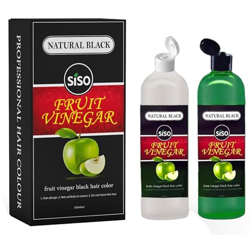 Siso Fruit Vinegar Permanent Hair Color, Natural Black Color Dye, Natural Ammonia Free Color Dye | Made In India,1 Count