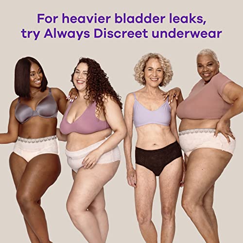 Image of Always Discreet Incontinence Panty Liners for Bladder Leaks, Size 2, Very Light Absorbency, 120 Count (Pack of 2)