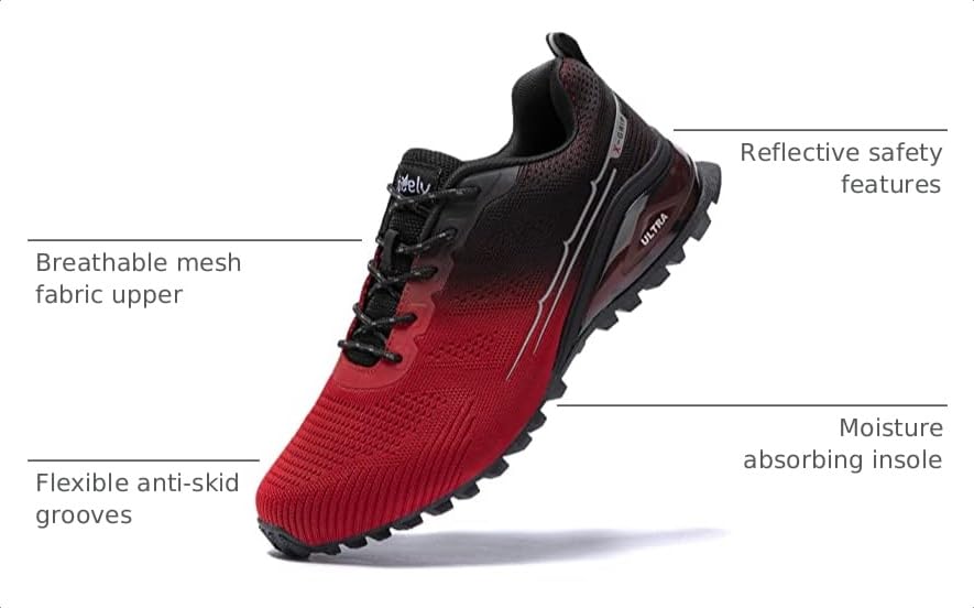 Image of ikunka Men's Fashion Sneakers Lightweight Breathable Walking Shoes Tennis Cross Training Shoe Non Slip Trail Running Shoes