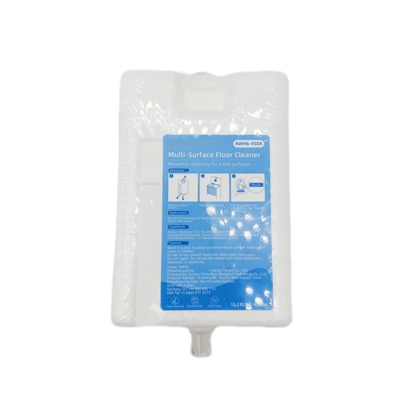Cartucho De Solución De Limpieza De 450 Ml, Pieza De Repuesto for Limpiador De Pisos Multisuperficie, Compatible Con Robot Aspirador Dreame L20 Ultra / L10 Prime(3-pack)