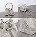 YABINA Fashion Women Luxury Crystal Evening Clutch Bag for Prom Cocktail Party Wedding Engagement Crossbody Chain Bag (A-Sliver)