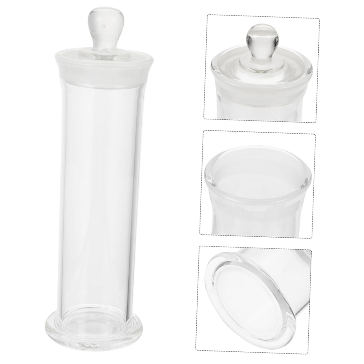 ABOOFAN 2pièces Flacon Transparent Épais Pour Laboratoire Résistant Chaleur Avec Couvercle à Poignée Pour Échantillons De Chimie Conservation