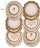 Pacchetto di 12 Piatti da festa in porcellana d'oro vintage | 3 Disegni Unico, Glamour, Elegante, Usa e getta | Per matrimoni, Anniversario, Tè pomeridiano, Compleanno, Occasione, Celebrazione #1