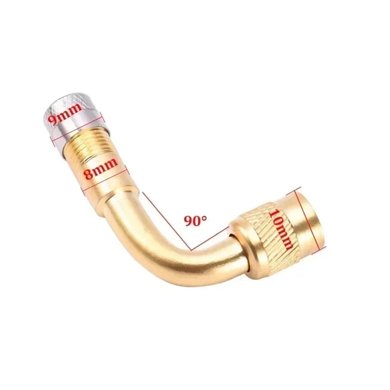 Lot de 2 rallonges de valve coudées 45°/90°/135° - Adaptateur de tube de pneu pour moto, camion et voiture (S-45)