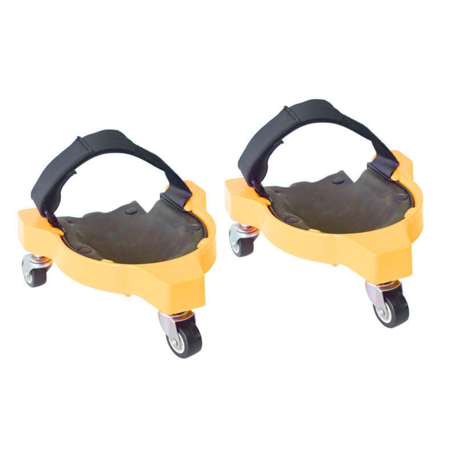 Three Wheel Kneeling Cart Impact Resistant Shell Tile Work Knee Effortless Mover to Clean Rolling Knee for Masons, Renovation Workers, Floor Tiling Yellow Pair Garden Kne-image-14