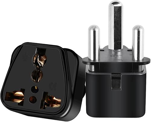 Miniatura 5 de Adaptador de enchufe de viaje de Sudáfrica, 2 unidades, Sudáfrica Big 3 Pins Tipo M Adaptador de corriente de viaje Enchufe Sudáfrica Adaptador