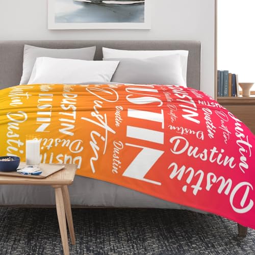 Name Blanket Personalized Name Blanket Customized Blanket with Name Text for Adult Kid Birthday Christmas Mothers Fathers Valentines Day Gift