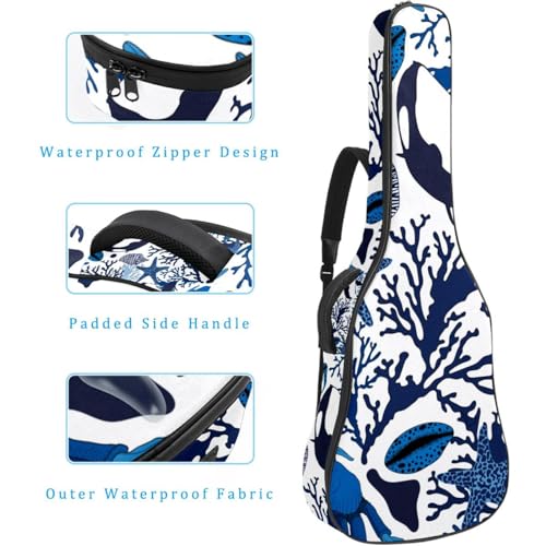 Housse de guitare en tissu Oxford épais rembourré avec boucle de suspension et sangle de cou Motif requin en colère 101,6 cm, Multicolore., 42.9×16.9×4.7 in, Sac de transport tendance pour guitare - Les Beatles, Paul McCartney, John Lennon, RIngo Starr, George Harrison Housse de guitare en tissu Oxford épais rembourré avec boucle de suspension et sangle de cou Motif requin en colère 101,6 cm, Multicolore., 42.9x16.9x4.7 in, Sac de transport tendance pour guitare – Image 5