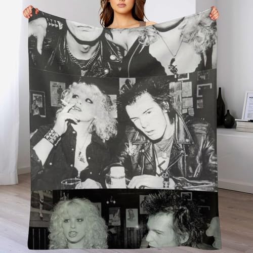IZIWDORW Sid Vicious - Manta gruesa de terciopelo para niños, para descansar, acampar, agradable al tacto, lavable, fácil cuidado