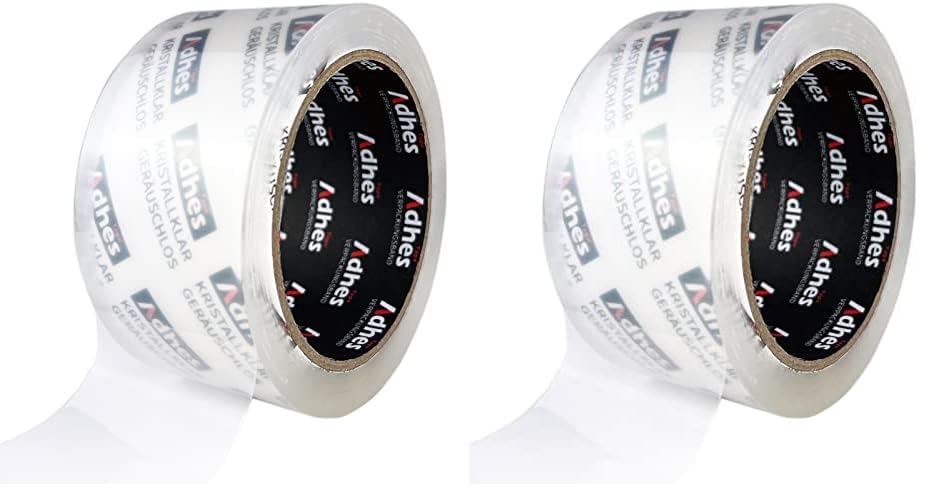 Packband, leise, superklar, kristallklar, wasserdicht, belastbar von 30-50 kg, 50 m x 50 mm, Verpacken von Paketen und Versandschachteln (Packung mit 2)