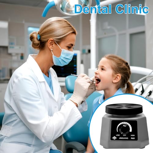 CGBE 100W Gipsrüttler Dental Rund: Rüttelplatte Gips mit Rutschfeste Werkbank - Effiziente Wärmeableitende Basis - Einstellbare Geschwindigkeit Dental Oszillator Gips für Zahnkliniken Labore