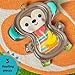 Bright Starts Hungry Monkey Water Mat, Baby Play Mat, Inflatable Sensory Toy for Infants Age 0-6 Months