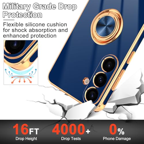 Coque Galaxy S25+ Plus bleu avec anneau support pour vos trajets