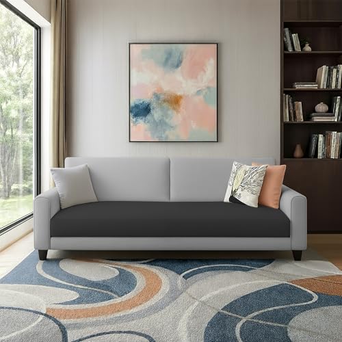 Image of Kathleen 3 Seater Sofa Set for Living Room - Foldable Convertible Couch Furniture for Home, Office or Guest Use, Modern Designer Stylish Comfortable (Black Grey)