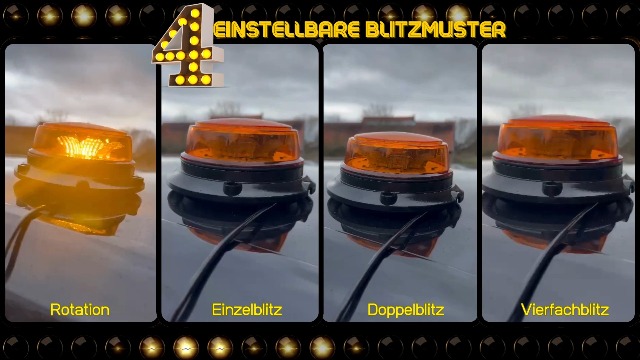 2x Luci Rotonde Con 4 Modelli Flash LED 12V 24V ECE R65 R10 E9 - Foto 6