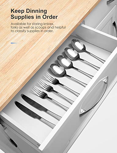 kealive Kitchen Island on Wheels Rolling Kitchen Island Cart with Storage, Handle Rack Rubber Wood Top Cabinet, White, 48.2L x 18.5W x 35.4H