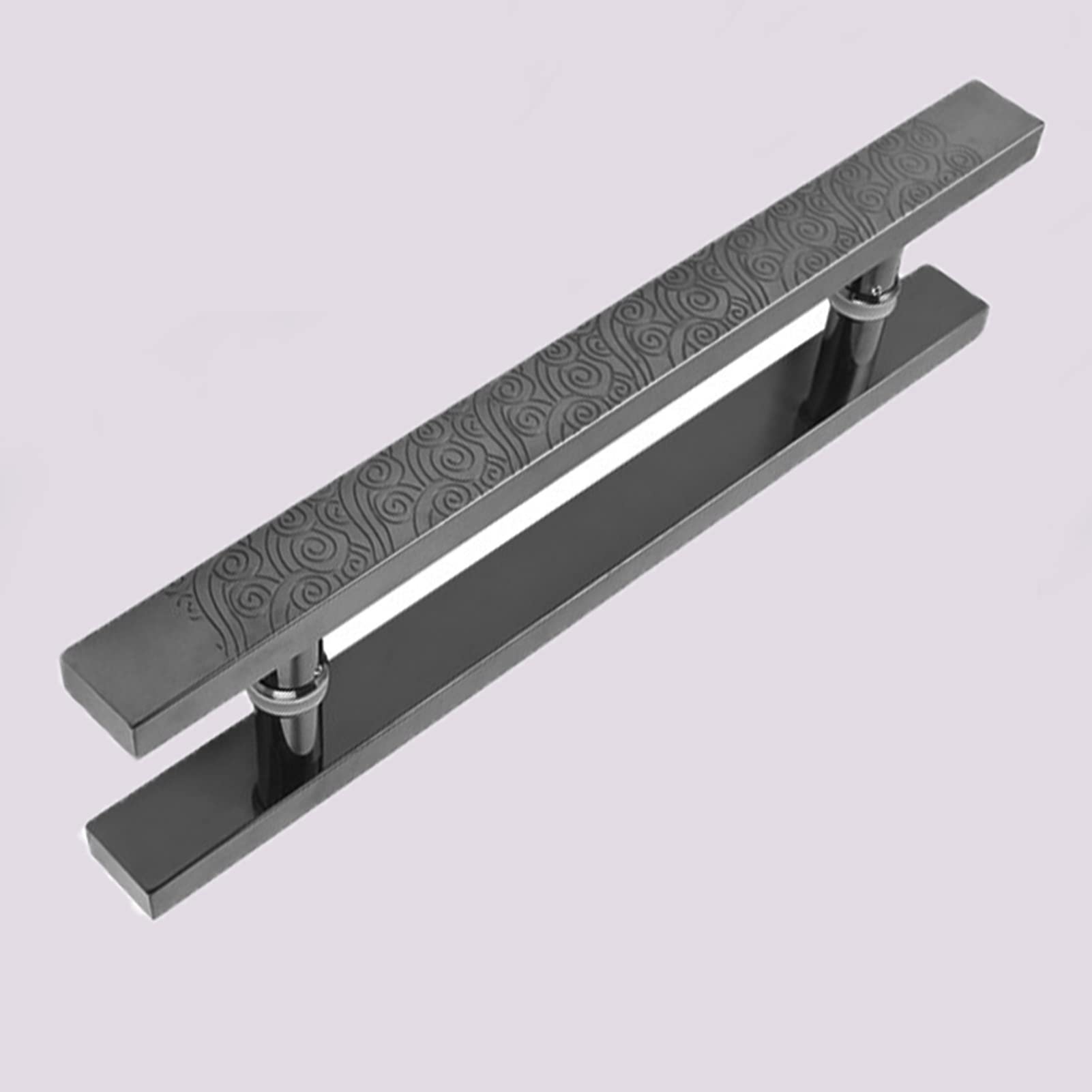 Home Barn Interior/Exterior Gates Handles-H Shape,Door Pull Door Handle Push Traditional Door Knobs, 40cm/60cm/80cm/120cm/150cm Two Sided Doors Grip(Black,150cm/59inch)