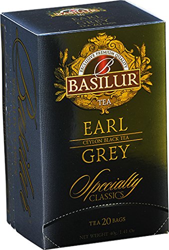 Basilur Specialty Classics Foil Enveloped Tea Bags, Earl Grey, 20 Count (Pack of 6)
