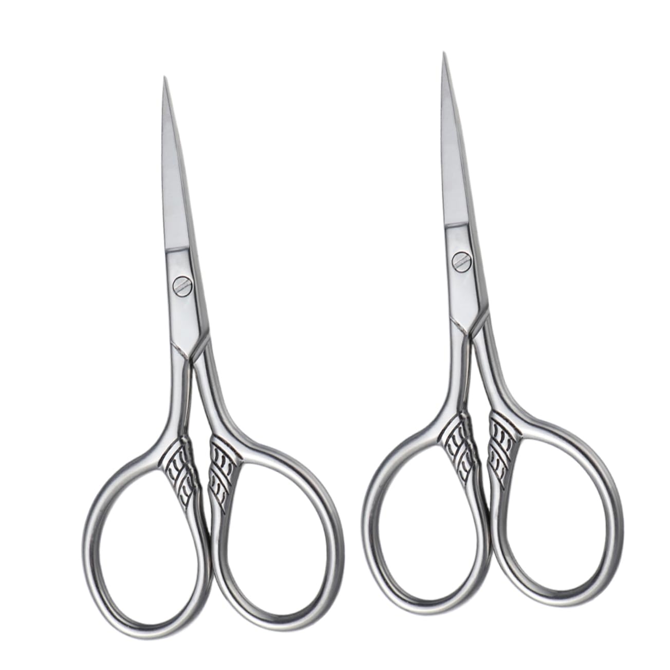 POPETPOP 6pezzi Forbici Da Barba Acciaio Inossidabile Per Rifinitura Precisione e Stile Argento Per Uso Professionale Parrucchieri e Saloni