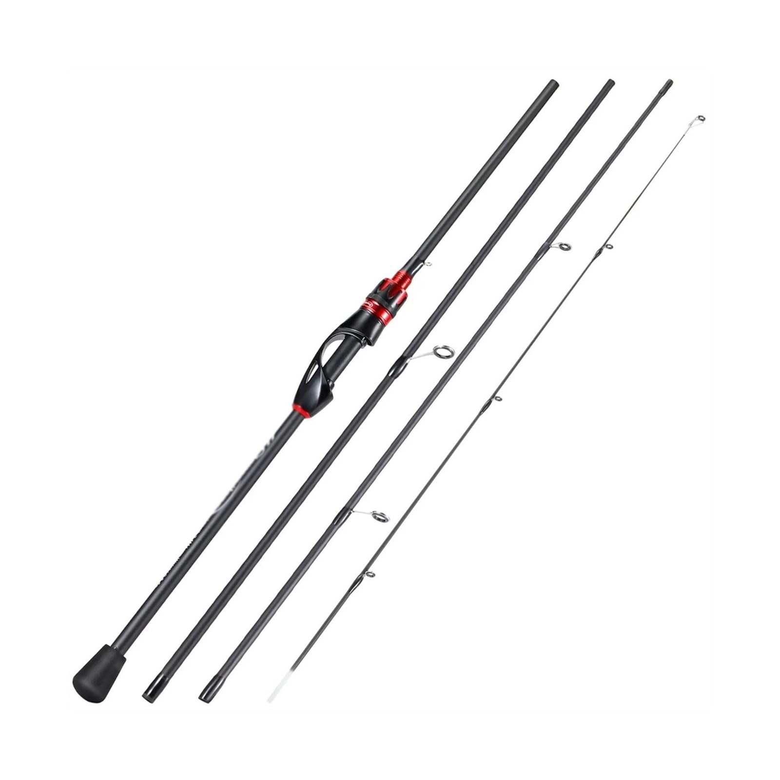 Canne à pêche en fibre de carbone tressée de 2.1m, matériel de baitcasting haute précision