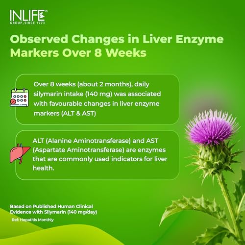 Image of INLIFE Milk Thistle 800mg per Serving, 80% Silymarin 25:1 120 Veg Capsules