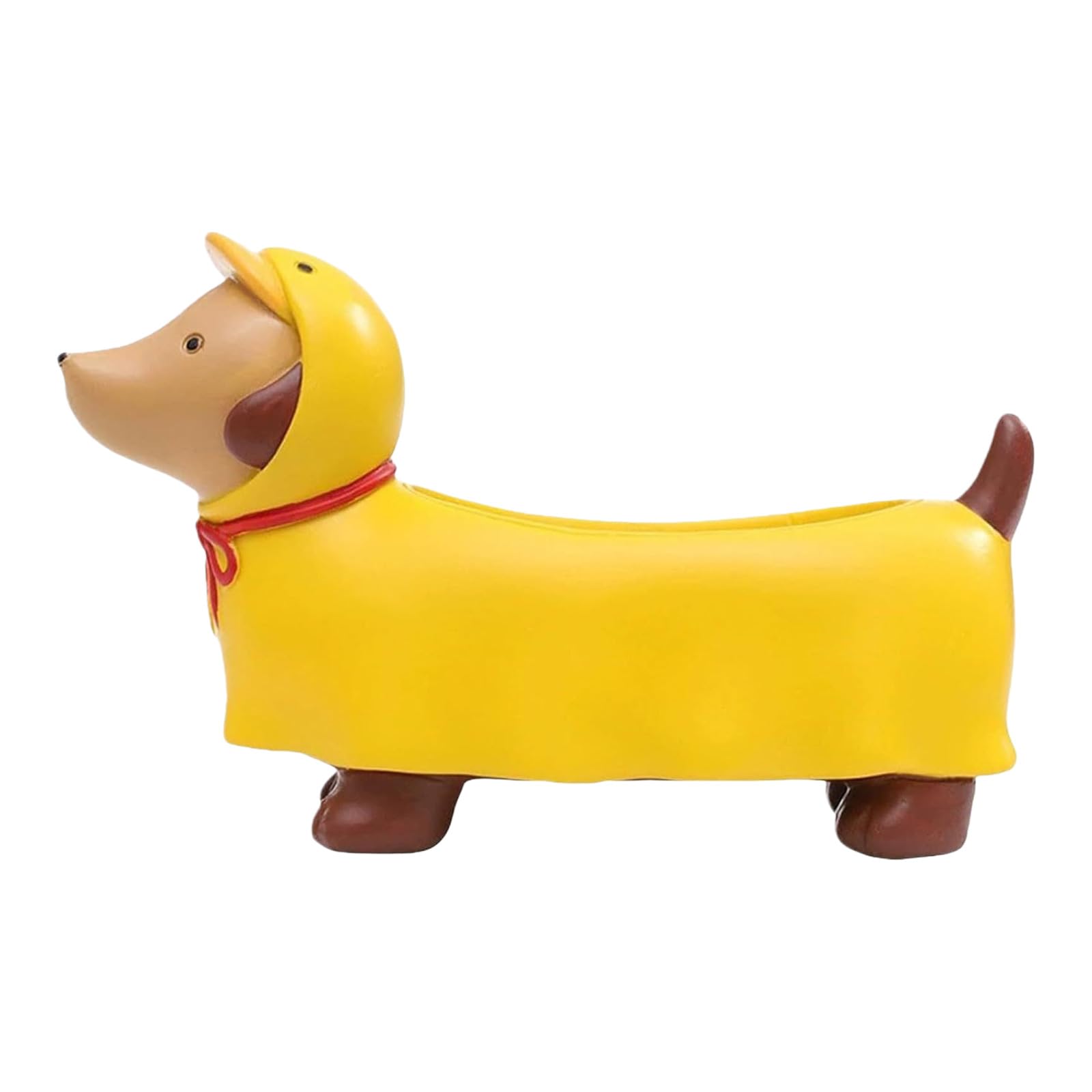 EcoGleam Cute Dachshund Resin Succulent Planter Resin Handicrafts Ornament Gift Adorable Dog-Shaped Flower Pot Funny Little Dog Flowerpot for Garden Indoor/Outdoor Decor (Yellow)