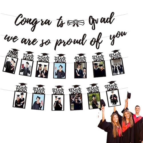 Pancarta de fotos de graduación, pancarta de fotos de graduación de felicitaciones, telón de fondo para exhibición de fotos de secundaria, escuela secundaria, primaria