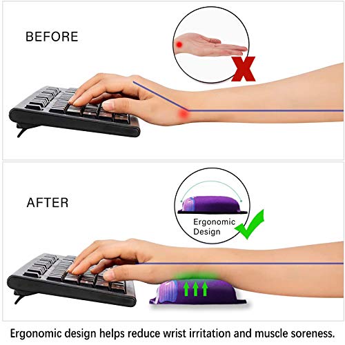 Artso Upgraded Wrist Rest Support For Mouse Pad & Keyboard, Ergonomic Gel Mousepad Non-Slip Rubber Base Home,Office Pain Relief, Easy Typing Cushion Neoprene, Soft Memory Foam, Purple Heart Butterfly #TOP4