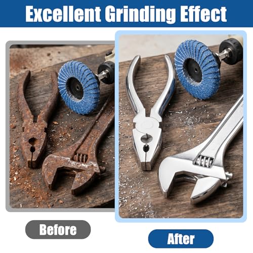Akamino 20 PCS Mixed Curved Flap Disc 2 Inch Quick Change Sanding Discs with 1/4" Holder, 40 60 80 120Grit Zirconia Flat Grinding Disc for Metal Wood Surface Finish Weld Rust Removal by Akamino - Used condition - Image 4