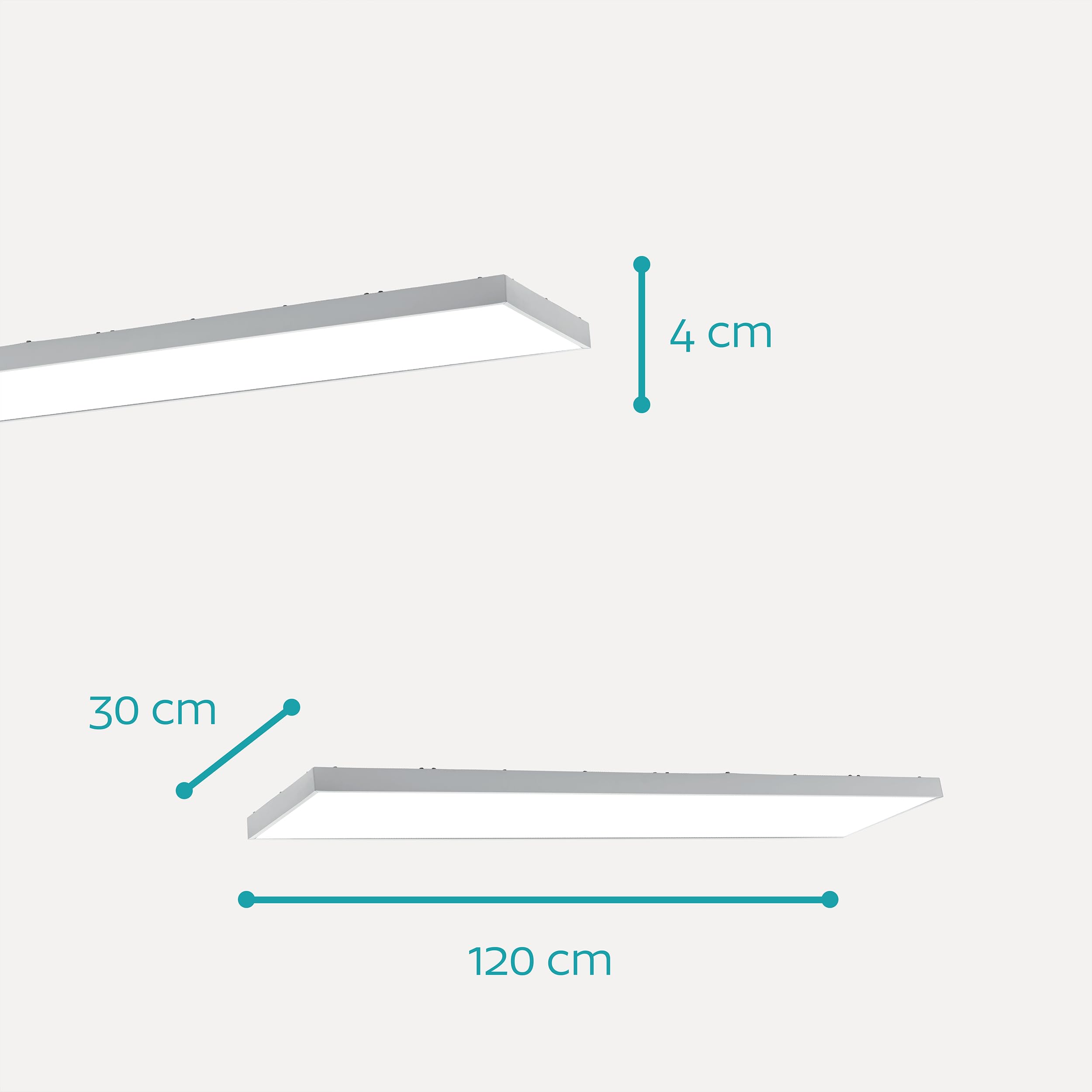 EGLO LED Panel Piglionasso, 120 x 30 cm, 4500 Lumen, Deckenlampe rechteckig | Küchenlampe, Bürolampe, Deckenleuchte neutralweiß