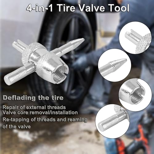 Image of 14.5 inch&11.5 inch Steel Tire Spoons Tool Set, 28Pcs Tire Changing Tools, Motorcycle Tire Changer, Dirt Bike Tire Levers, 6 * Tire Spoons, 1 * Valve Removal Tool etc. (Red)