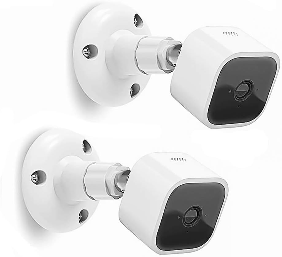 KoroaoBlink Mini Wall Mount Bracket, 360 Degree Adjustable Ceiling Mounting Kits, Indoor and Outdoor Use for Blink Mini/All-New Blink Indoor/Outdoor4 Camera Mounting Bracket(2-Pack,White)