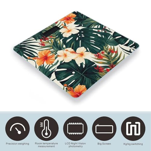 Balanza Digital de Baño con Diseño Tropical y Capacidad 400lb miniatura 3