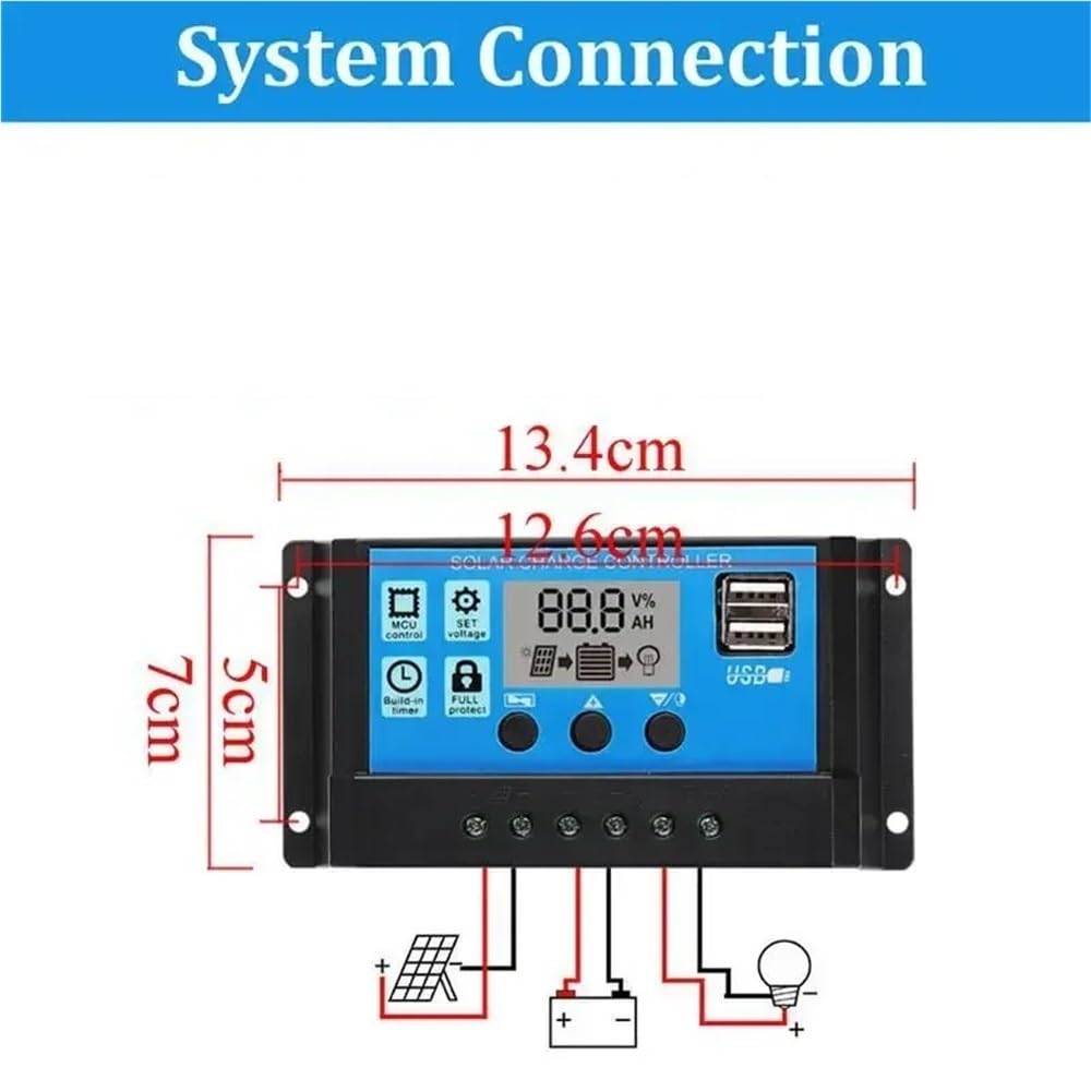 Cargador de panel solar de 1200 W con controlador de 100 A, placa solar de carga de celdas de 12 V con doble USB for autocaravanas, yates(With 100A Controller)