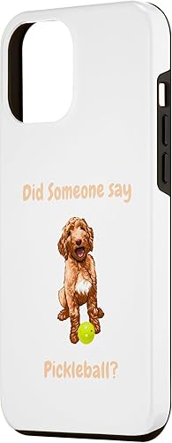 Miniatura 2 de Funda para iPhone 12 Pro Max Cute Golden Doodle Puppy jugando Pickleball
