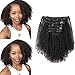 ABH AmazingBeauty Hair 8A Grade Big Thick Real Remy Human Hair 3C 4A Afro Curly Double Weft Clip In Extensions for African American Black Women, 3C 4A, Natural Black, 120 Gram, 14 Inch