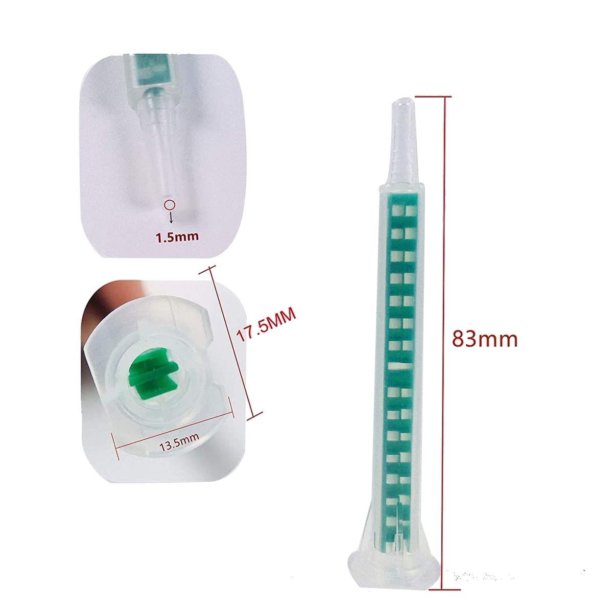 Ugello di Miscelazione Epossidica da 40 Pezzi Ugello di Miscelazione Elettrostatico Punta un Cartuccia 50 Ml/1,7 Once (Rapporto 1:1/1:2) 16 Elementi