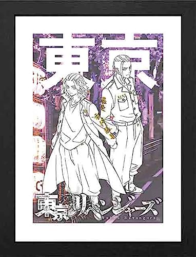 GB eye - Tokyo revengers - Dibujo enmarcado Mikey & Draken (30 x 40 cm)