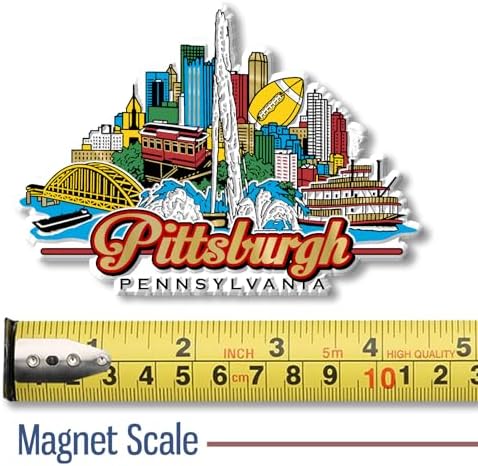 Pittsburgh City Magnet by Classic Magnets, 3D Rubber Vintage-Style Collectible Souvenirs and Gifts Made in the USA, 3.9" x 2.9" image 5